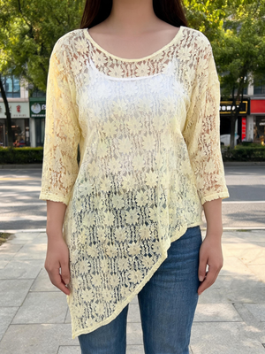 Pe26,9mai Haut jaune en broderie