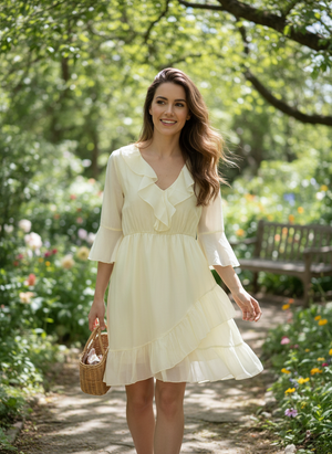 Pe26,204mai Robe jaune pale