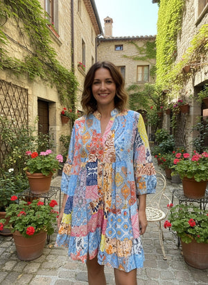Pe26,208mai Robe tunique multicolore