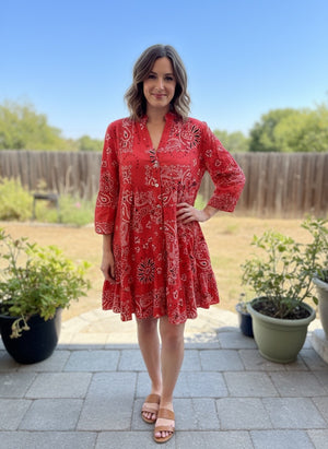 Pe26,210mai Robe tunique rouge