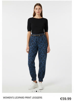 Ah26,102sept Pantalon jeans imprimé léopard