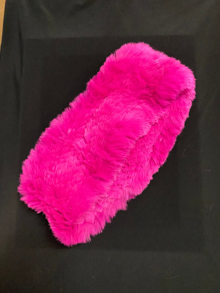 MMC97 Bandeau tricoté en fourrure de lapin fuschia Mitchie's HBEG28