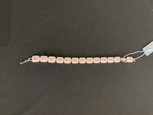 Bracelet tennis cristaux clairs et roses de Jacqueline Kent JKB419.SIPK