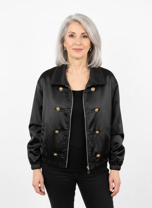 Ah26,308sept Jacquet noir satiné style militaire