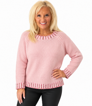Ah26,34sept Chandail en tricot rose