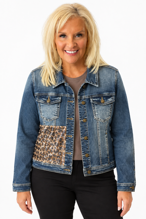 Ah26,306oct  Jacket de jeans avec paillettes Angela Mara