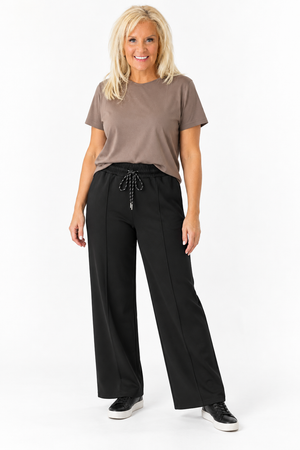 Ah26,109oct Pantalon noir surpiqué Angela Mara