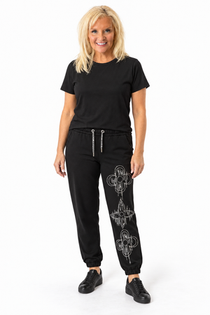 Ah26,403oct Ensemble pantalon avec studs et haut noir de Turquie
