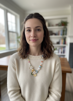 Collier Tom & Eva avec billes et fleurs multicolors 11