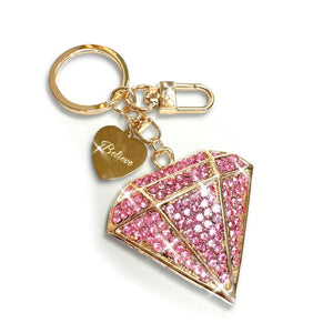 Porte-clé doré avec cristaux roses JKKC178.GOPK