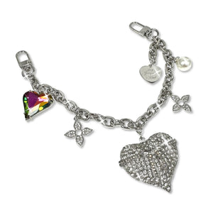 Chaine charming argentée avec coeurs et cristaux JKPC101.SI