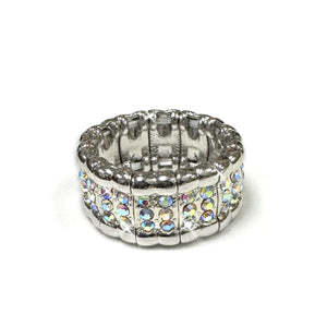 Bague argentee ajustable avec iridescents JKR179.SIAB
