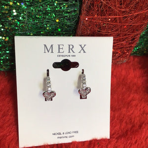 MERX 97549 Boucles d’oreilles argents rhodium avec coeur et pierres