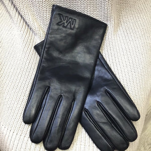 Gants en cuir véritable Michael Kors noir A21-#538711